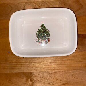 Vintage Pfaltzgraff Ceramic Christmas Holiday Mint Nut Trinket Tray Soap Dish